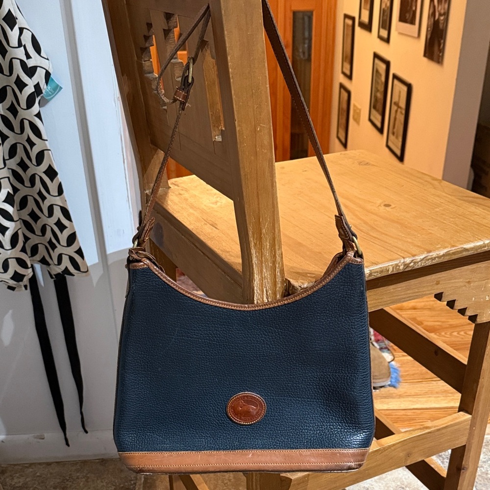 Classic Black and Brown Leather Shoulder Bag